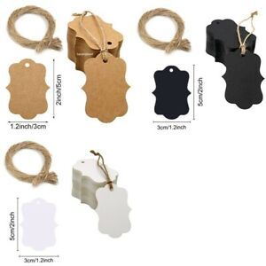 100pcs Kraft Paper Gift Tags Gift Packaging Hang Tags + 20m Natural Jute Twine