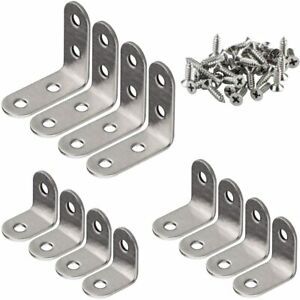 YEWLACA 3 Sizes Stainless Steel Corner Braces L Bracket 90 Degree Right Angle...