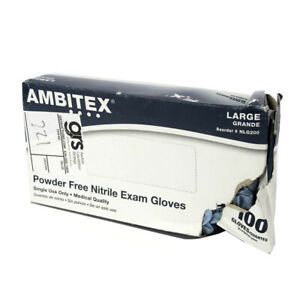 Ambitex NLG200 Blue L 3.5 Mil Powder-Free Nitrile Glove (100 Pcs)