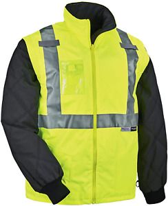 Ergodyne GloWear 8287 High Visibility Reflective Convertible Thermal Large, Lime