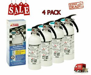 4 pack Fire Extinguisher 5-B:C 3-lb Car Boat Home Office Safety Disposable ship