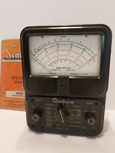 Vintage Simpson Volt OHM Milliammeter Meter Model 260 From 1955 AS-IS