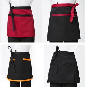 Half Length Short Apron Women Men Kitchen Waist Apron