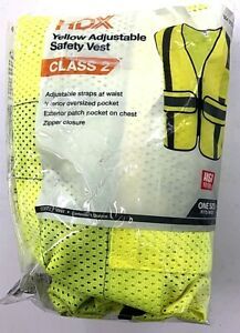 HDX Yellow Adjustable Safety Vest Class 2 Adjustable Straps REFLECTIVE FAST SHIP
