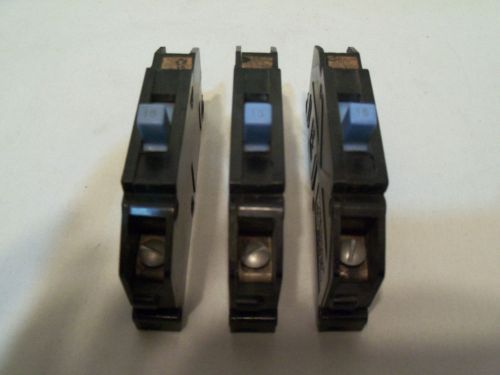 3 ZINSCO 15 AMP SINGLE POLE BREAKERS  TYPE T GOOD CONDITION