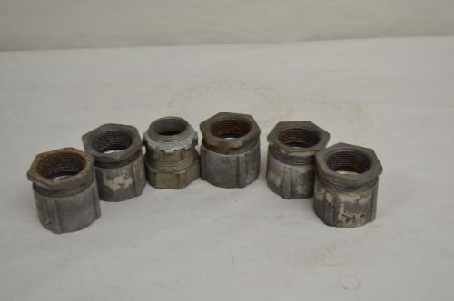 LOT 6 ASSORTED 1-1/4IN CONDUIT COUPLING FITTING IRON D204583