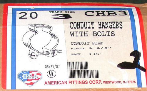 New box of 20 american fittings conduit hangers w/bolts  model chb3 for sale
