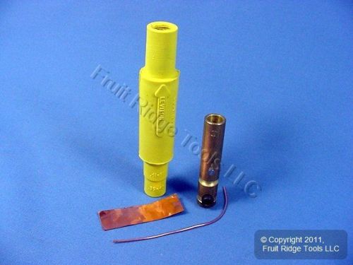 Leviton yellow ect 15 series detachable female cam plug 600v set screw 15d22-y for sale