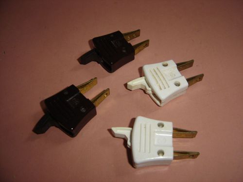 Vintage 2 White 2 Brown Electrical Plugs