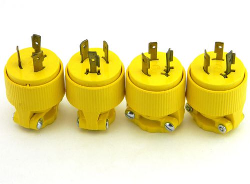 Lot of 4 pass &amp; seymour twist turn pull plug connectors nema l8-20 20a 480v for sale