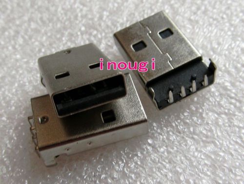 Black 10pcs usb 2.0 type-a 90 angle plug 4pin male adapter solder wire connector for sale