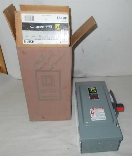 NEW SQ D HEAVY DUTY SAFETY SWITCH CAT# H361N 30A 600V SERIES E1
