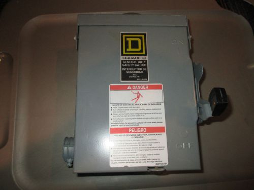SQUARE D 30A GENERAL DUTY SAFETY SWITCH ENCLOSURE DU321RB, GUC