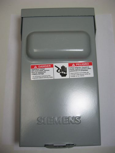 SIEMENS ENCLOSED PULLOUT SWITCH 3R CAT#WF2060 60A 240V 1PH 2W FUSED