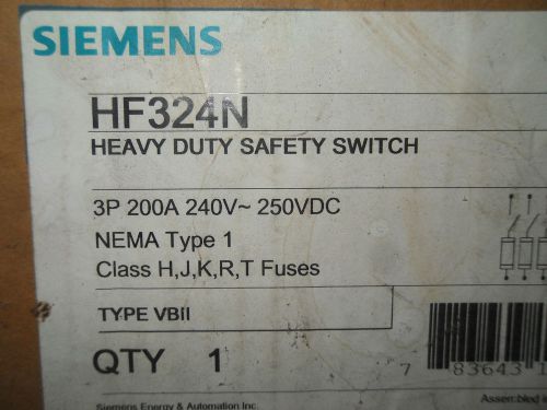 (RR5-3) 1 NIB SIEMENS HF324N HEAVY DUTY SAFETY SWITCH