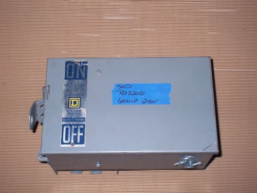 Square d pq pq3206 60 amp 240v fusible fused buss bus plug horz for sale