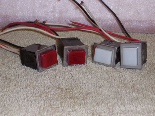 OG5154- Four (4) Panel-mount Lighted-Indicator N.O. Push Button Switches