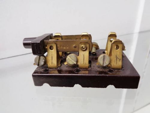 Vintage lever arm electric electricity bakelite &amp; brass rodale kill switch for sale