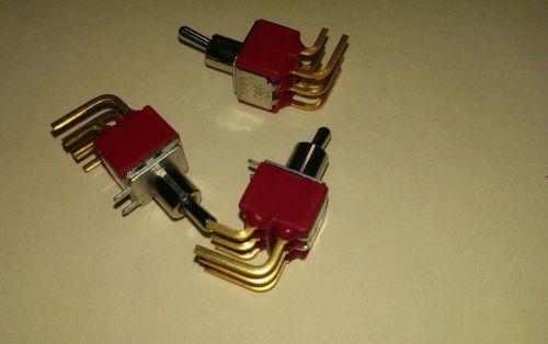 C&amp;K 7201 ON - ON Mini Toggle DPDT Right Angle (Lot of 3)
