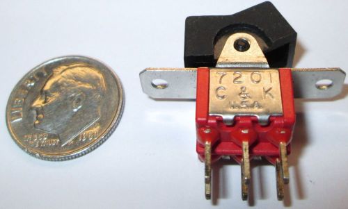 C&amp;k #7201 miniature rocker switch  dpdt on-on   panel/pc mount    nos for sale
