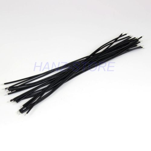 50 pcs Two-headed Tin plated Wire AWG24 Black 150mm New For DIY