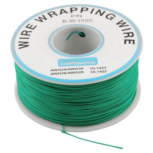 NEW PCB Solder Green Flexible 0.25mm Dia Copper Wire 30AWG Wrapping Wrap 1000Ft