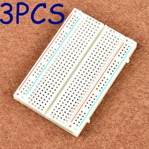 3pcs   mini solderless breadboard transparent material 400 points available diy for sale