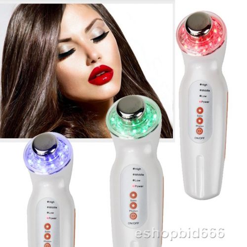 2015 photon 3 color led light therapy 3 mhz ultrasonic skin care facial therapy for sale
