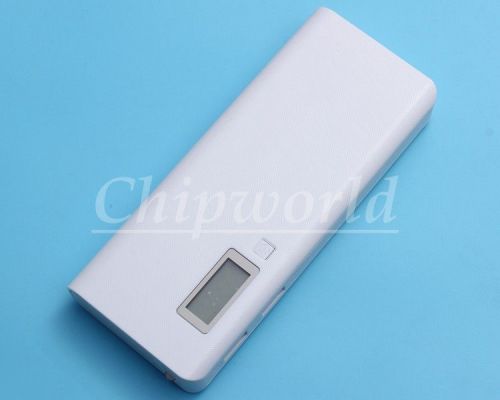 White 5v 2a 1a dual-usb 18650 battery mobile power bank charger box f phone led for sale