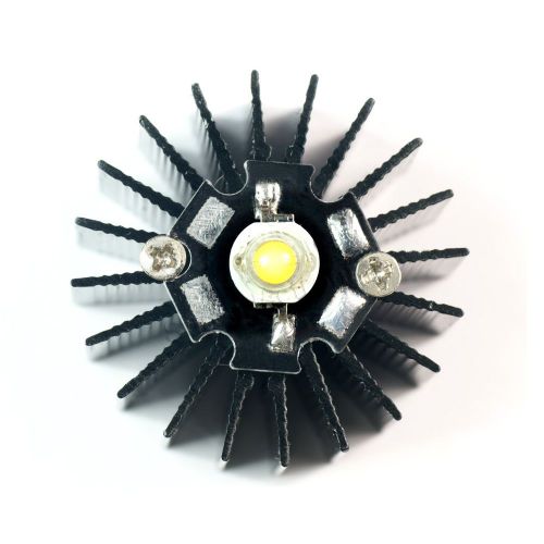 5pcs 1.4x0.9inch Round Sunflower Aluminum Alloy Heat Sink for 1W/3W LED Black