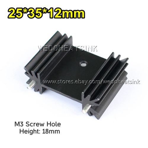 10pcs Black Anodize Semigloss 25x35x12mm TO-218, TO-220 and TO-247 Heatsink Cool