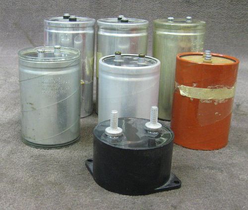 LOT (7) Vintage Capacitors GE Sprague Mallory SOLA ECI