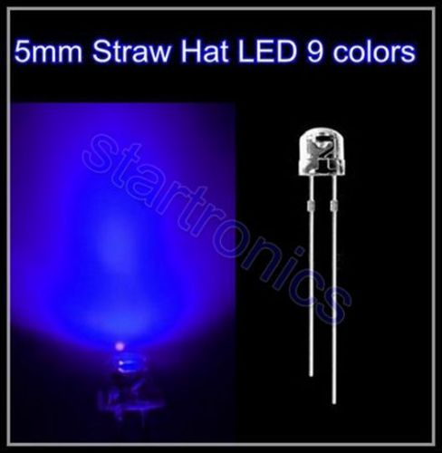 Purple 5MM Straw Hat LED, Ultra Bright 5MM Purple LED Diode 100PCS Free shipping