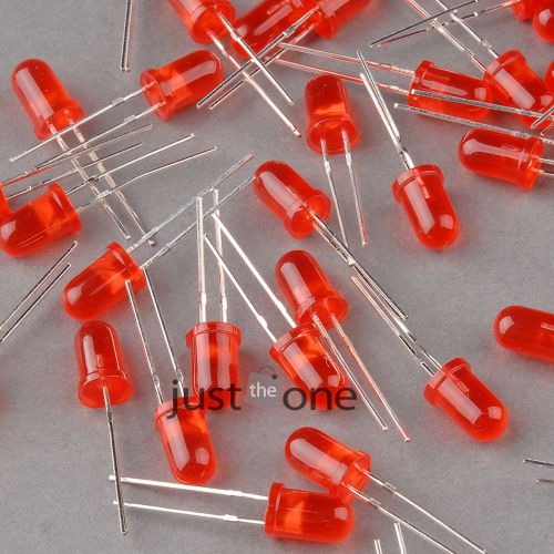 Ultra Bright Red Lens Red Emitting Diode Lights Bulbs Lamp 5mm 100pcs