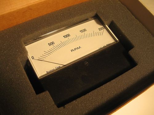 Boston gear panel meter tachometer 0-2000 5&#034; x 4&#034; be/qas45 0-1 madc for sale