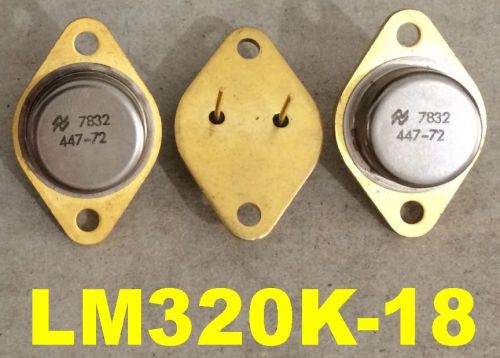 Lot Of 3 Gold Plated National Semiconductor 447-72 LM320K-18 Voltage Regulators