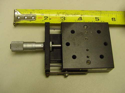Parker Micrometer Linear Positioning Stage with Starrett Micrometer  2.75 x 2.75