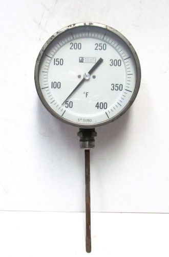 Vtg weksler thermometer 50 - 400 degrees  f. temp gauge w/ probe works for sale