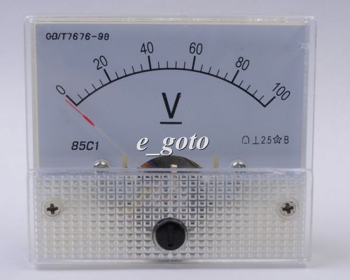 85C1 DC Ammeter Head Pointer 100V Mounting Head Current Measuring Panel Meter
