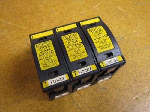 Buss jt60030 fuse holder 30a 600vac (lot of 3) for sale
