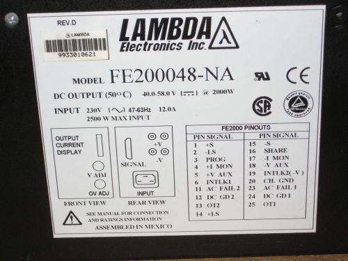 Lambda FE200048 power supply ~48 (40.0-58.0V) VDC out 230 VAC in