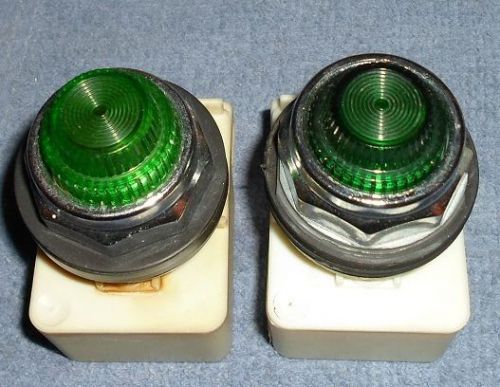 Square D 9001KM1 Green Pilot Lights (Used but tested &amp; good) Lot of 2