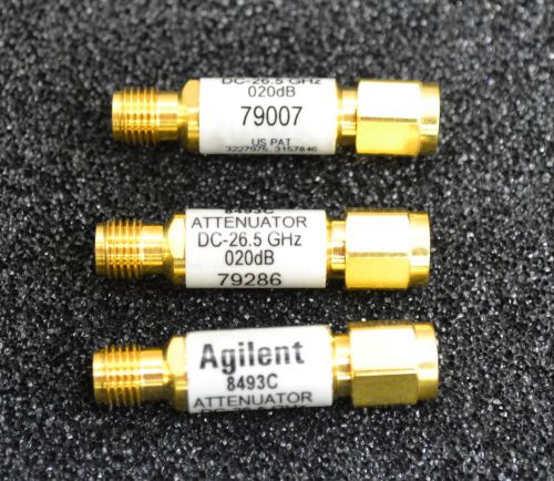Agilent keysight 8493c attenuator dc-26.5ghz, 20db, 3.5mm, 3 available good for sale