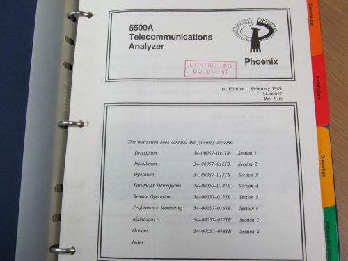 Phoenix Microsystems 5500A Data Communication Analyzer Instruction Manual c1989