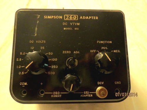 SIMPSON 260 VTVM ADAPTER MODEL 651 WITH MANUAL