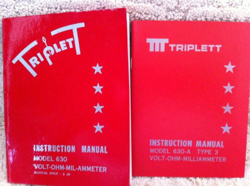Triplett Instruction Manual Model 630-A Type 3 &amp; 630 Volt Ohm-Mil-Ammeter Lot 2