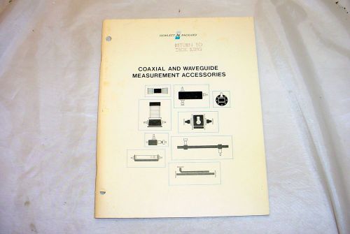 Hewlett Packard HP Coaxial &amp; Waveguide Measurement Accessories Manual