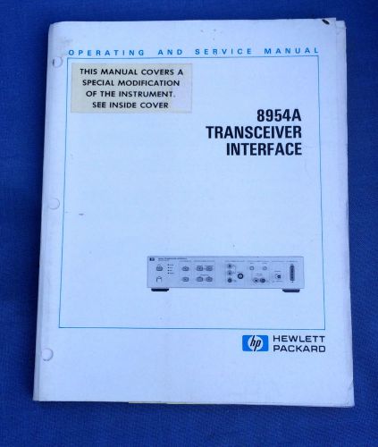 HP 8954A Transceiver Interface Operating And Service Manual