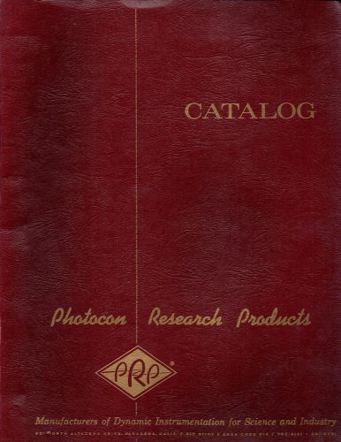 Photocon Research Products, Pasadena - California - presentation catalog 1966