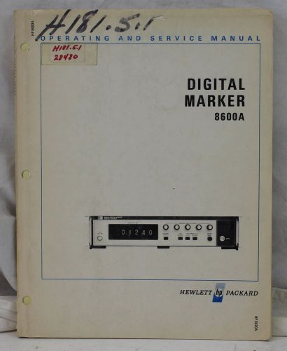 HP 8600A Digital Marker Operating &amp; Service Manual Agilent